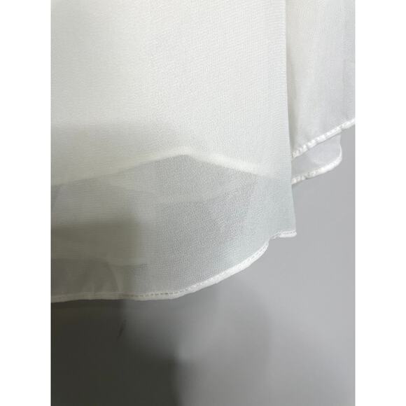 Max Studio Sheer Long Bell Sleeve Flowy Blouse Top White Women's Size Large - Picture 5 of 10
